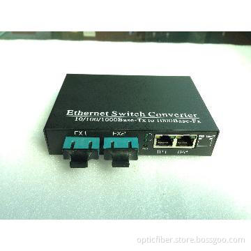 10/100/1000 Fiber Media Switch with 2-Port Fx+2-Port RJ45
